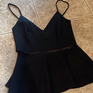 Lulus Keen Interest Black‎ Mesh Peplum Top